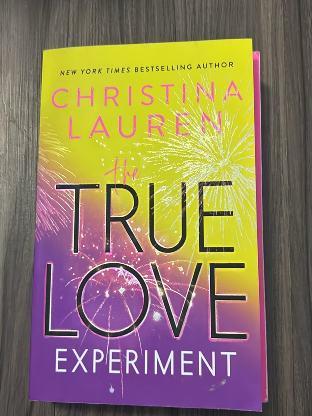 Christina Lauren The True Love Experiment - Neon Pink & Yellow Paperback